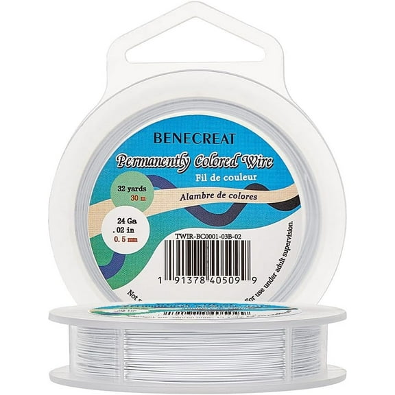 30m 0.5mm 7-Strand White Nylon Coated Craft Jewelry Beading Wire Tiger Tail Beading Wire for Necklaces Bracelets Ring Stainless Steel