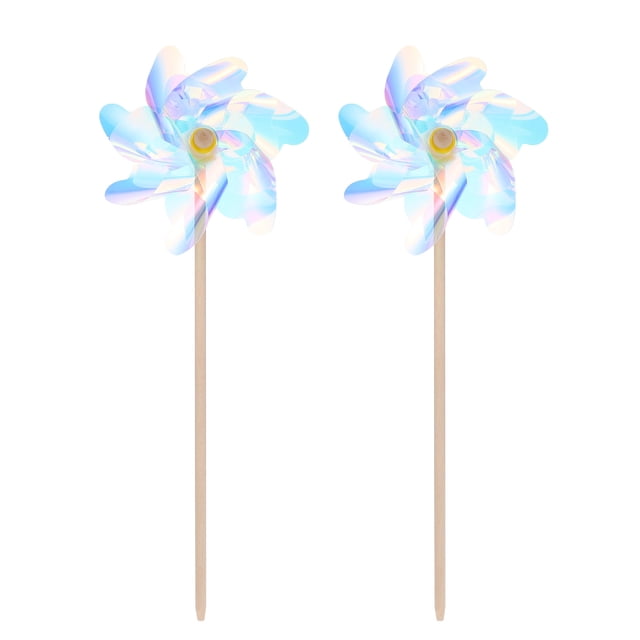 CIMAXIC Bright Assorted Color Pinwheels for Kids Decorative Windmill Toy and Garden Decor 2Pcs Plastic,17.72"X7.09"X6.3"