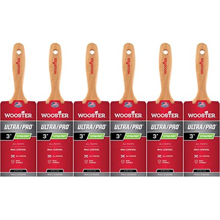 Wooster Genuine 3" Ultra/Pro Extra-Firm Extra-Thick Flat Paintbrush 6-Pack # 4156-3-6PK