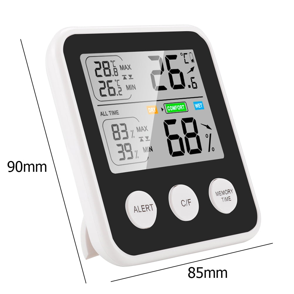 haute précision et moniteur de température et dhumidité pour la maison etc. Hygromètre numérique avec grand écran tactile de 8,9 cm et rétroéclairage le bureau 