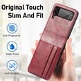 thumbnail image 3 of for Samsung Galaxy Z Flip 3 Wallet Case with Card Holder,Touch Slim PU Leather Shockproof Phone Case Cover for Samsung Galaxy Z Flip 3 5G DK Red, 3 of 16