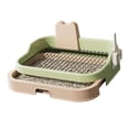 thumbnail image 2 of Almohadilla de entrenamiento para el baño de perros con bandeja para cajón, mantiene el suelo limpio, bandeja para orinar para perros, soporte para Verde y beige, 2 of 8