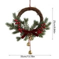 thumbnail image 3 of Realistic Pine Christmas Wreath with Red Bow and Bells for Front Door - Holiday Wreath with Pine Cones, Berries, Acorns for Indoor Outdoor New Year Home and Wall Decor, 3 of 7