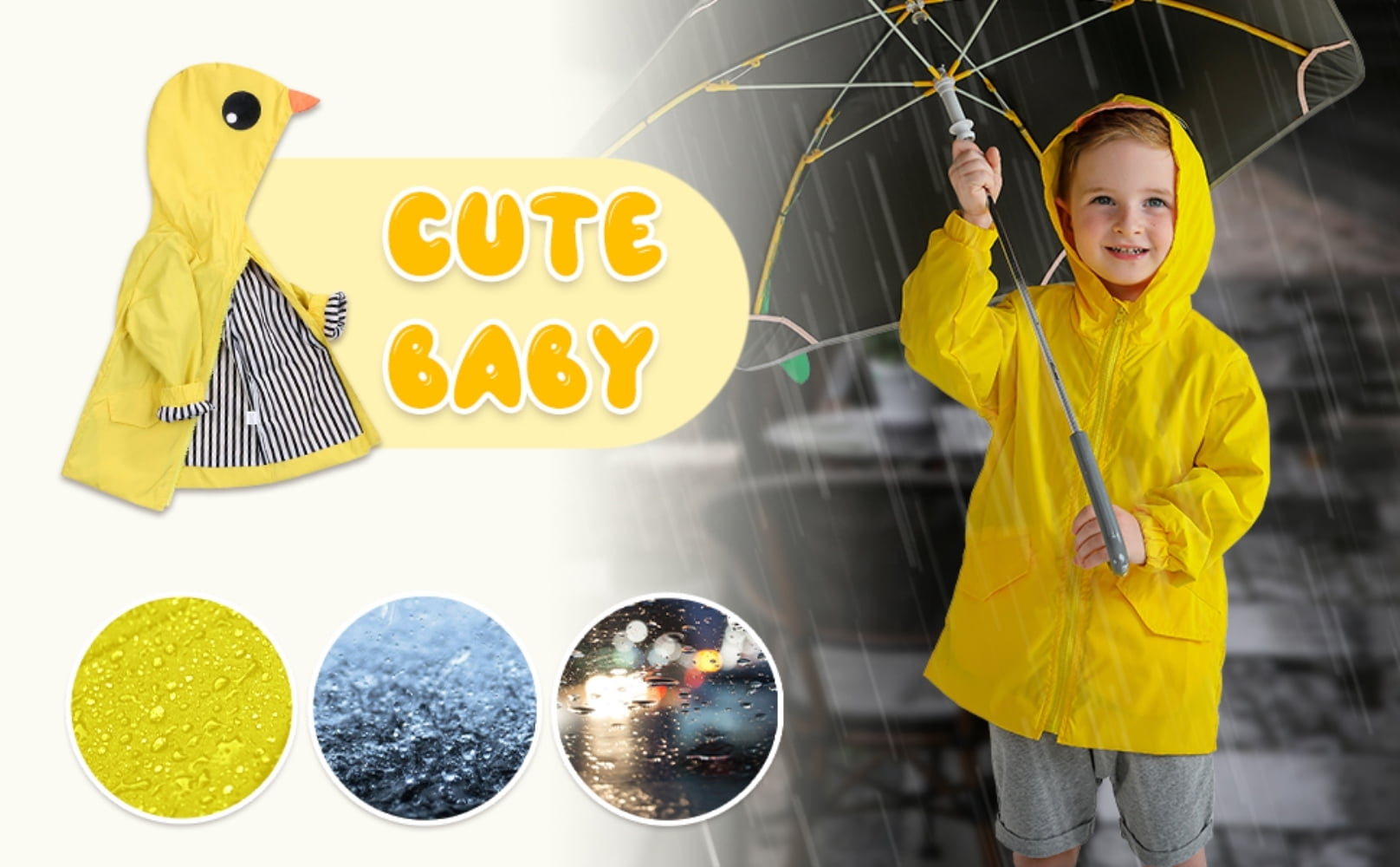 Toddler Little Girl In Duck Rain Gear Toddler Raincoat YOUNGER