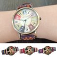 thumbnail image 1 of Women Watch Round Dial Pointer Display Adjustable Strap Anti-shock Vintage Decorative Buckle Clasp Ethnic Style Female Watch, 1 of 6