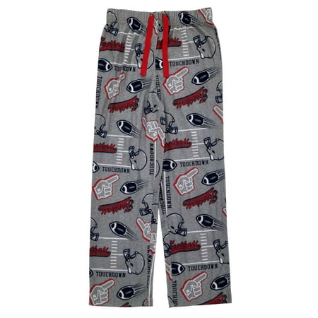 Boys Touchdown Football Gray Flannel Sleep Pants Pajama Bottoms