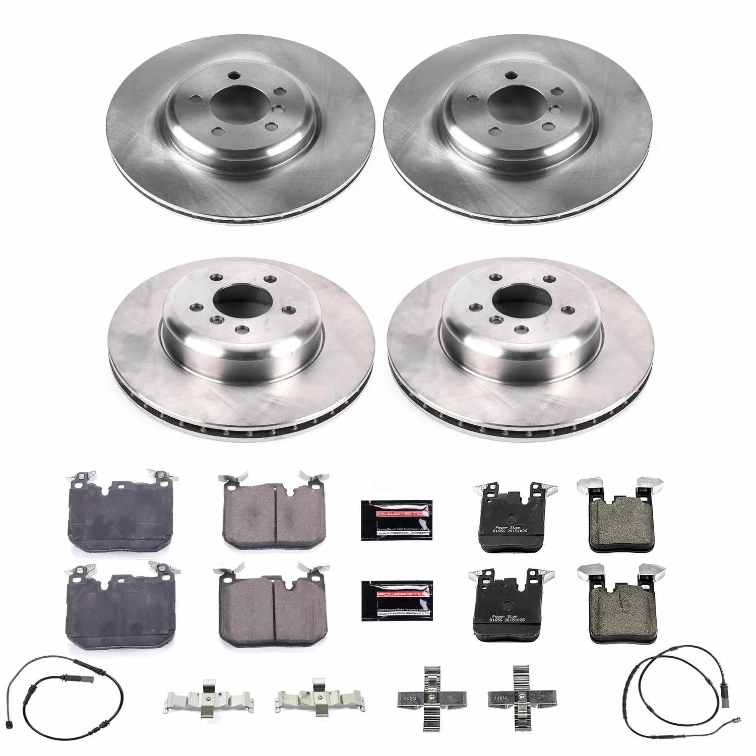 Power Stop Front and Rear Stock Replacement Brake Pad and Rotor Kit KOE7436