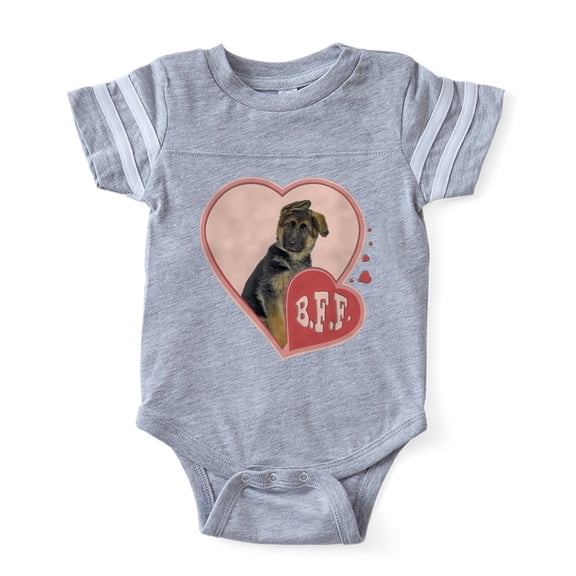 CafePress - FIN German Shepherd Puppy Bff Baby Football Bodysu - Cute Infant Baby Football Bodysuit