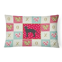 Black German Rex Cat Love Canvas Fabric Decorative Pillow