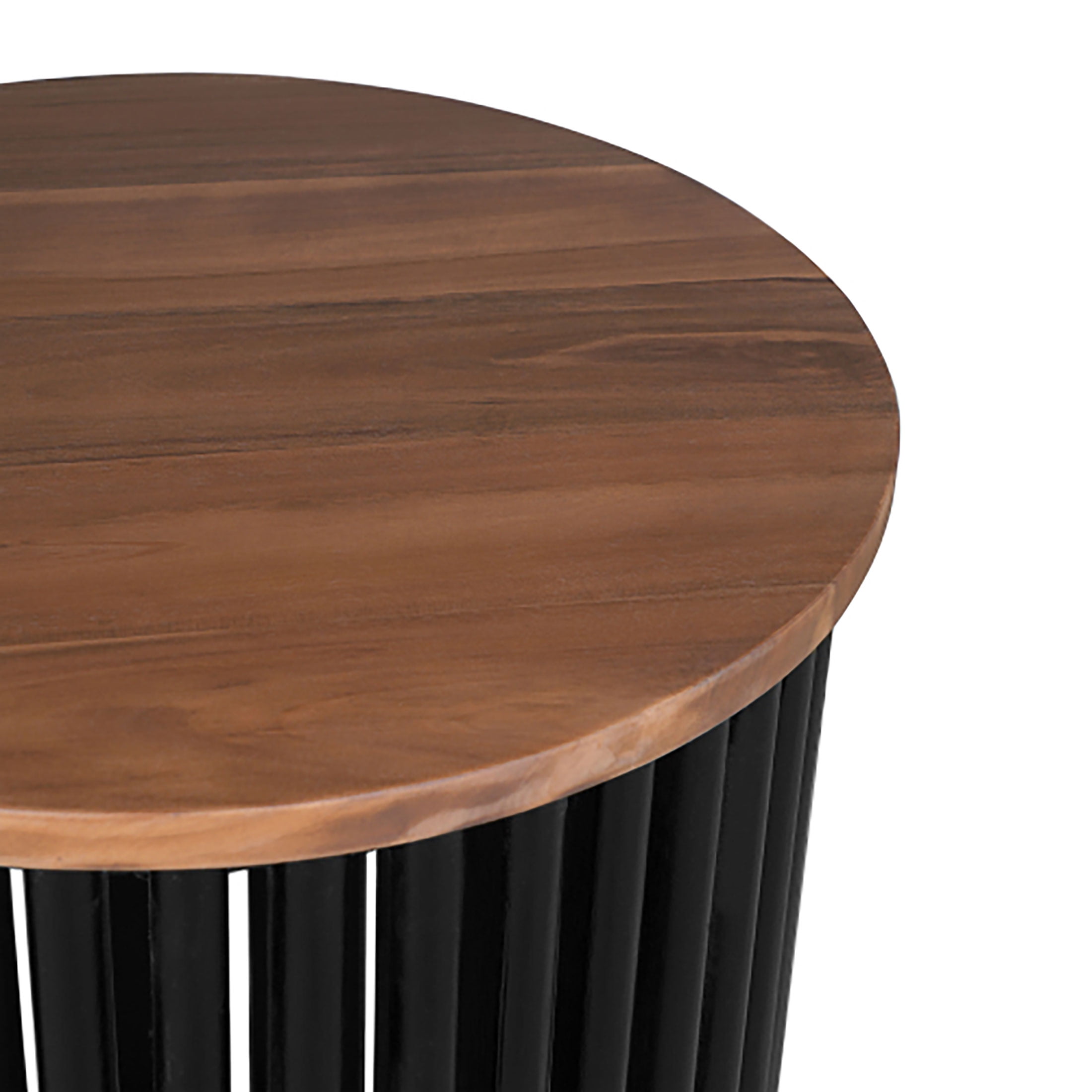 Kevinplus Wood Side Tables for Living Room, Small Space Natural, Black,21.50 Inch