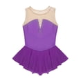 thumbnail image 3 of iiniim Girls Shiny Rhinestone Sleeveless Splice Ice Skating Skirt Gymnastic Leotard Dress, 3 of 7