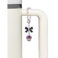 thumbnail image 3 of Delight Jewelry Goldtone Wide Black Dots on Purple Spinner - Silvertone Bow Charm Accessory for Tumblers and Thermal Cups, 3 of 4