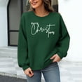 thumbnail image 4 of Lcziwo Women Christmas Knit Pullover Tops Cute Graphic Print Waffle Sweatshirt Casual Trendy Long Sleeve Shirts Crew Neck Fall Winter Outfits 2025 Green,L, 4 of 6