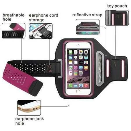 Samsung Galaxy S9 Plus/S8 Plus/Note 9/Note8 Universal Sports Armband for Active Wear Gym Sport Running Armband Pouch For Workout + Key Holder - Hot (Best Running Armband For Galaxy S5)