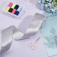 thumbnail image 4 of 10 Yards 2.5 inch Christmas Velvet Ribbon Silver Velvet Wired Ribbon Decorative Ribbon Trim Gift Wrapping Ribbon, 4 of 9