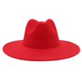 thumbnail image 1 of Sombrero de fieltro de cachemira de color liso con ala grande para otoño e invierno, sombrero de jazz, sombrero francés, 1 of 6
