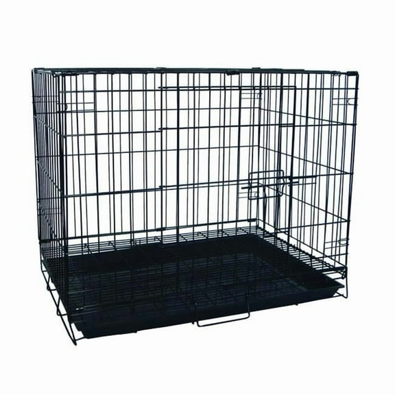 24 in. Dog Kennel Cage With Bottom Grate - Black