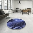 thumbnail image 3 of Ahgly Company Indoor Round Patterned Light Slate Blue Area Rugs, 8' Round, 3 of 6