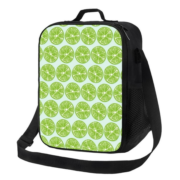 Disketp Green Lemon Slices Bolsa Térmica Estampada para Almuerzo, Lonchera para Hombres y Mujeres Adultos