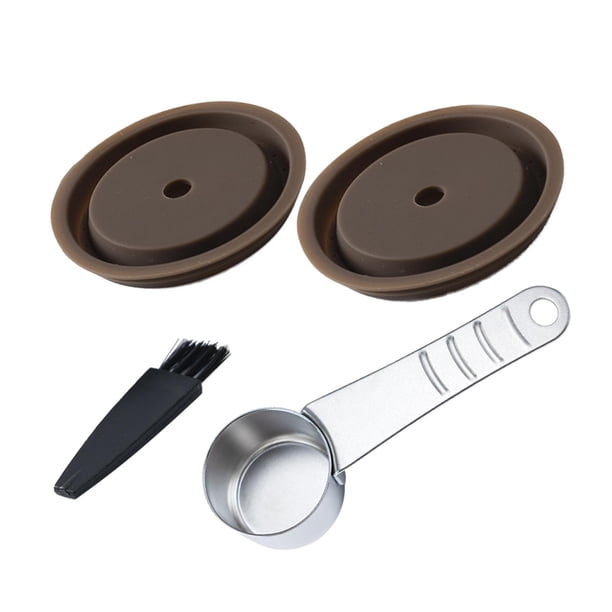 Discos de Cápsulas de Café de Silicona, Piezas de Repuesto, Tapas Reutilizables Recargables con Cepillo de Papel de Aluminio Juego de Cápsulas de Café Sin papel de aluminio Soledad Discos De Cápsulas De Café