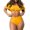 Yellow, variant on WREESH Womens Off Shoulder Swimsuit High Waisted Swimsuits for 2 Piece Bikini Sets Hawaiian Tropical Print Swim Cami Bra and Ruffles Bathing Sets Beachwear Blue