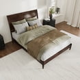 thumbnail image 4 of Valencia Queen Solid Wood Low Profile Sleigh Platform Bed in Walnut, 4 of 13