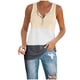 thumbnail image 2 of Puntoco Mujeres Casual Corto Sin Mangas Cuello en V Raya Suelta Camiseta Blusa tops Chaleco Puntoco Puntoco-687, 2 of 6