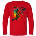 thumbnail image 3 of Inktastic Colorful Basketball Art for Sports Enthusiasts Long Sleeve Youth T-Shirt, 3 of 5