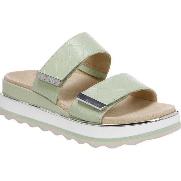 Women's Vionic Brandie Platform Wedge Slide Celery Woven