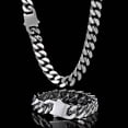 thumbnail image 4 of Tilga Christmas gift, silver/14K gold plated men's necklace, 5mm/7mm/9mm stainless steel Cuban chain necklace, men's necklace length 18-24 inches., 4 of 6