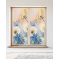 thumbnail image 2 of Window Privacy Film Yellow Dragonfly Stained Glass Window Film Decorative Sun Block Window Cover Spring Floral Watercolor Window Clings Static Adhesive Sticker for Bathroom 23.6"x59", 2 of 6