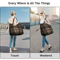 thumbnail image 2 of Moroccan Plaid Travel Tote Weekender Bag with Rustic Plaid Aesthetic, Checkered Geometric Pattern, Lightweight Overnight Duffel, 2 of 5