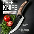 thumbnail image 4 of Professional Chef Knife 6" Butcher Knife with Handle Hole Boning Knife with Leather Sheath, 4 of 9