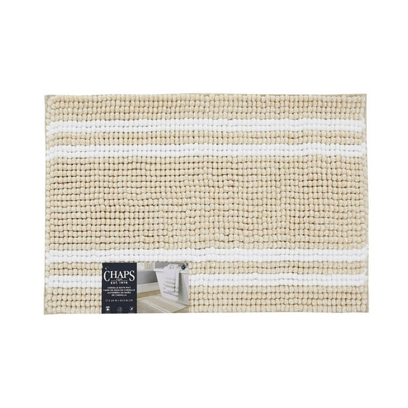 Chaps Tapis de bain de luxe – Confort moelleux pour salles de bains élégantes, marron clair, 43,2 x 61 cm