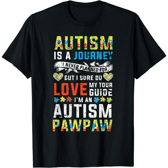 Mens Autism grandpa Pawpaw Journey Quote Autism, Awareness T-Shirt mens t t men，black，women，misfits，journey ，boys