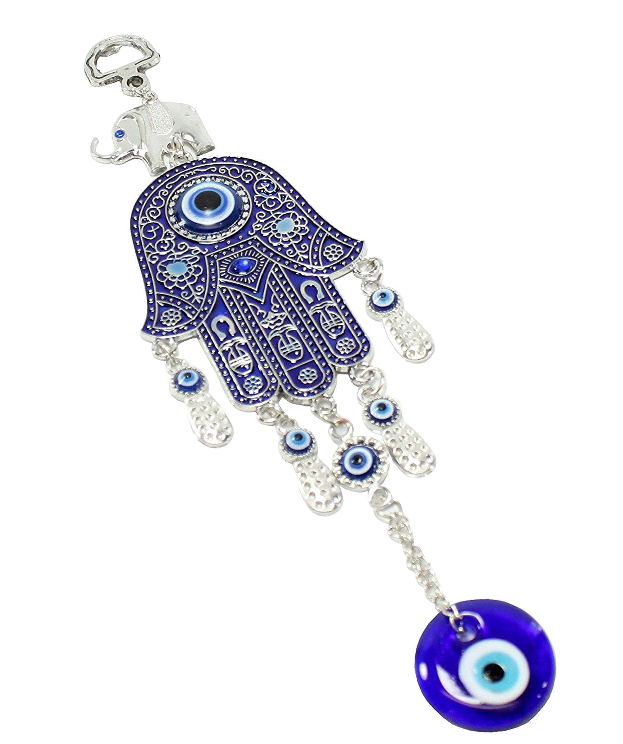 Handmade Turkish Blue Evil Eye Hamsa Hand Elephant Amulet Wall Lucky Hanging New 