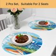 thumbnail image 5 of Blue Surfboard Round 13 Inch Placemats Set of 2, Summer Beach Tropical Coconut Tree Wooden HeatResistant Non Slip Place Mats for Dining Table, Wipeable Braided Kitchen Table Mats for Housewarming, 5 of 9