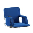 thumbnail image 2 of Emma + Oliver Blue Portable Heated Reclining Stadium Chair with Armrests, Heated Padded Back & Heated Seat with Dual Storage Pockets and Backpack Straps, 2 of 15