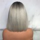 thumbnail image 4 of Qarigey Peluca recta de Bob corto Peluca de Bob sintético ajustable Peluca de cabello humano gris con papel de respaldo de red para el cabello Cuidado del cabello Qarigey CE002335-00, 4 of 4
