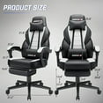 thumbnail image 5 of Bossin Gaming Chairs with Footrest, Massage Leather Game Chair for Adults, Big and Tall Gamer Chair with Headrest and Lumbar Support, 5 of 8
