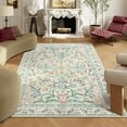 thumbnail image 2 of Moynesa 6'x9' Beige Washable Rugs for Bedroom, Boho Floral Living Room Rugs Non-Slip, Soft Low-Pile Carpet Rug for Dining Room Dorm,Beige, 2 of 7