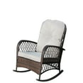 thumbnail image 6 of FFH Outdoor Wicker Rocking Chair, Rattan Rocker Accent Armchair for Patio, Garden, Backyard, Gray Cushion, 6 of 6