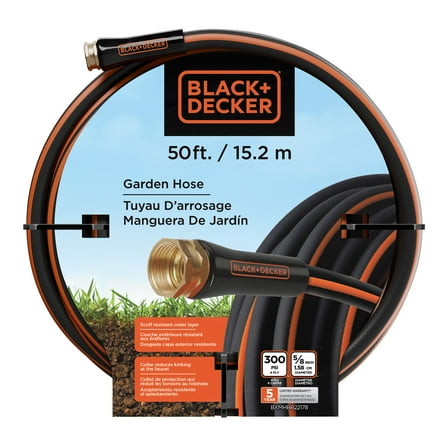 Black & Decker 50 ft. x 5/8 in Medium Duty Polyfusion Outdoor Garden Watering Hose