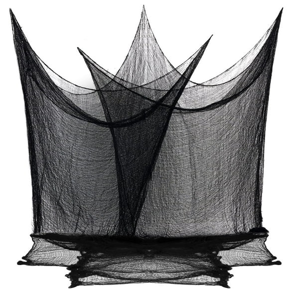 Paño de gasa negro espeluznante AURUZA para decoración de Halloween, 203 x 122 cm