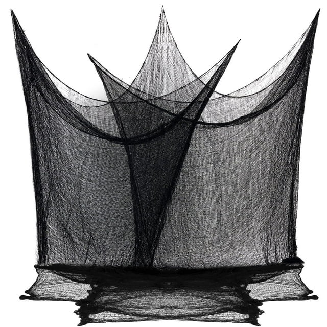 Paño de gasa negro espeluznante AURUZA para decoración de Halloween, 203 x 122 cm