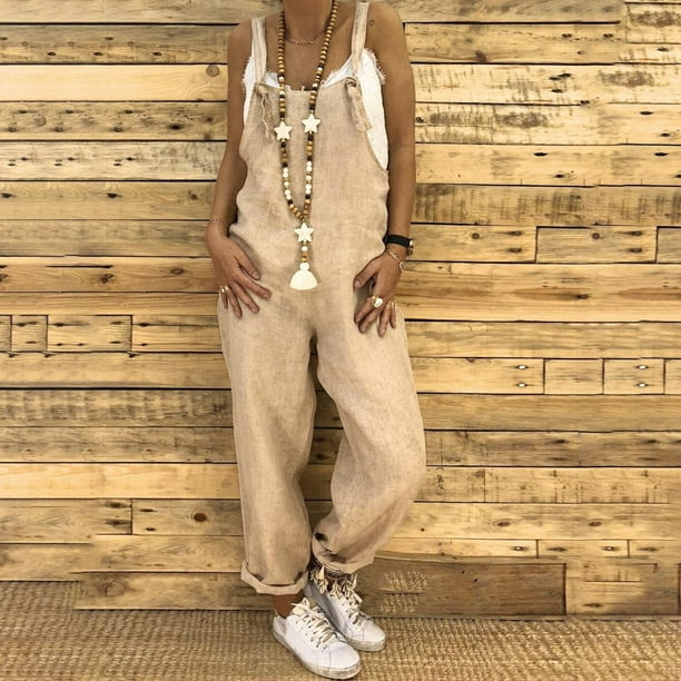 Plus size best sale linen dungarees