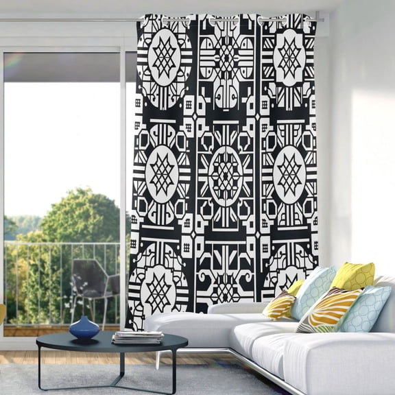 Graffiti Lattice Blackout Curtains 84"x52" Thermal Insulated Curtain 1 Panel