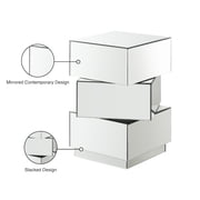 Meridian Furniture Haven Stacked Design Mirrored End Table