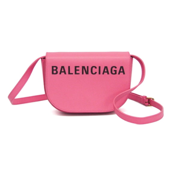 Pre-Owned Balenciaga Ville 550639 Women's Leather Shoulder Bag Pink (Good)