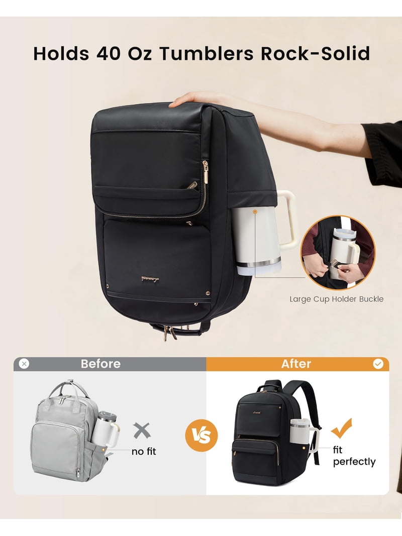 LOVEVOOK Laptop Backpack for Women with Large Capacity Cup 